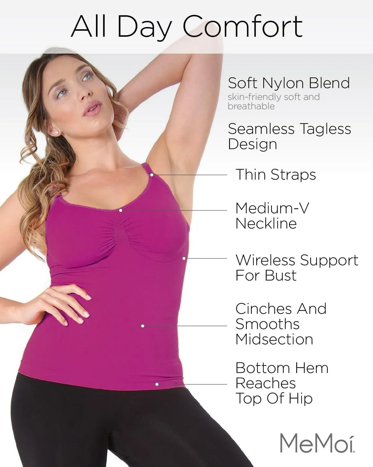SlimMe Shapewear Camisole for Women, Wireless Tummy Control Camisole, Comfortable and Discreet - Sizes Small to Q2