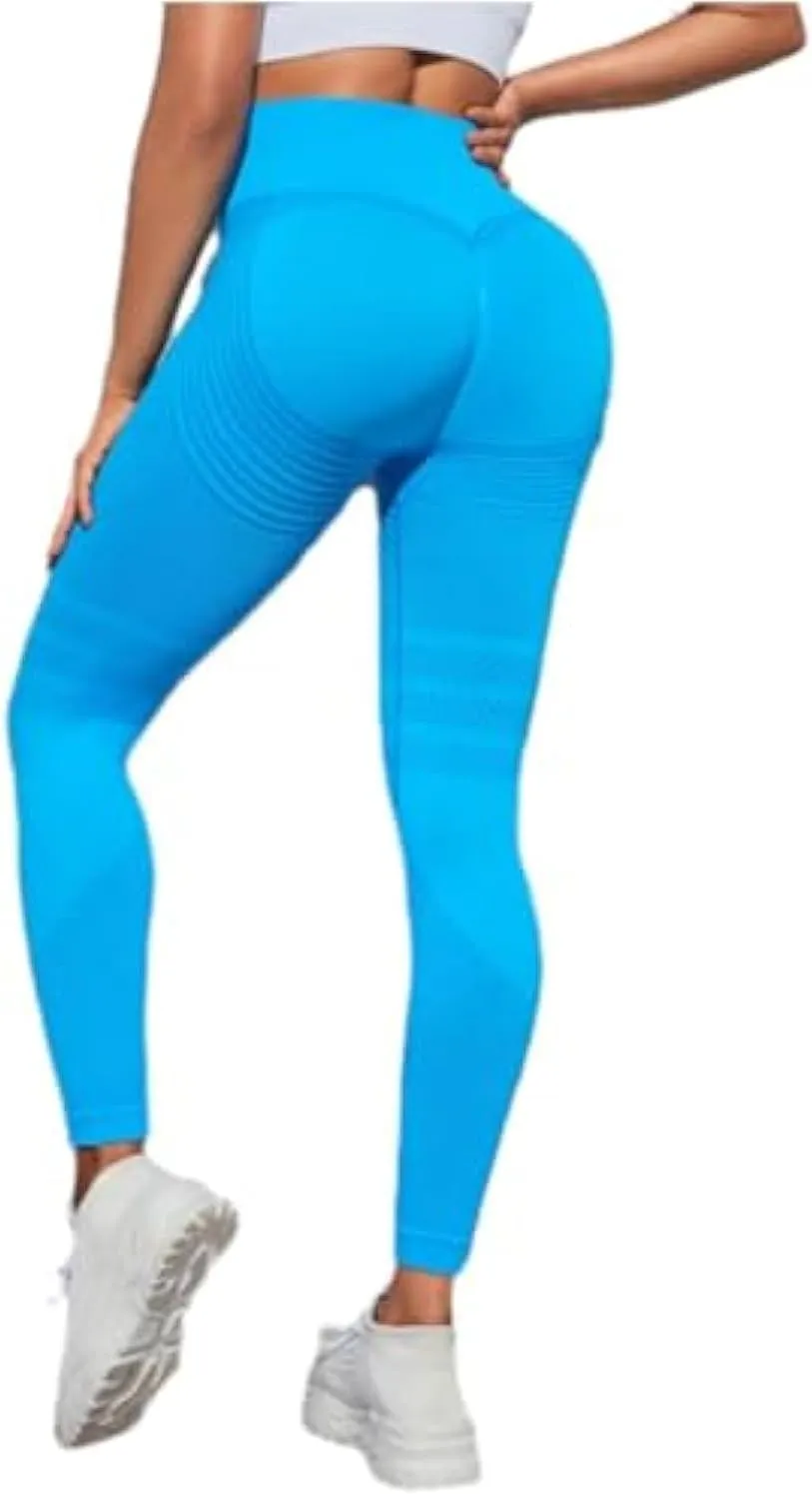 Slimove 3D Leggings, High Waist Tummy Control Scrunch Butt Lifting Seamless Workout Yoga Pants with Pockets