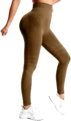 Slimove 3D Leggings, High Waist Tummy Control Scrunch Butt Lifting Seamless Workout Yoga Pants with Pockets