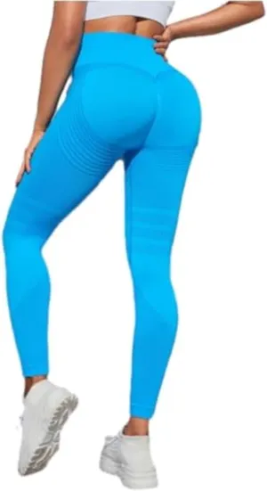 Slimove 3D Leggings, High Waist Tummy Control Scrunch Butt Lifting Seamless Workout Yoga Pants with Pockets