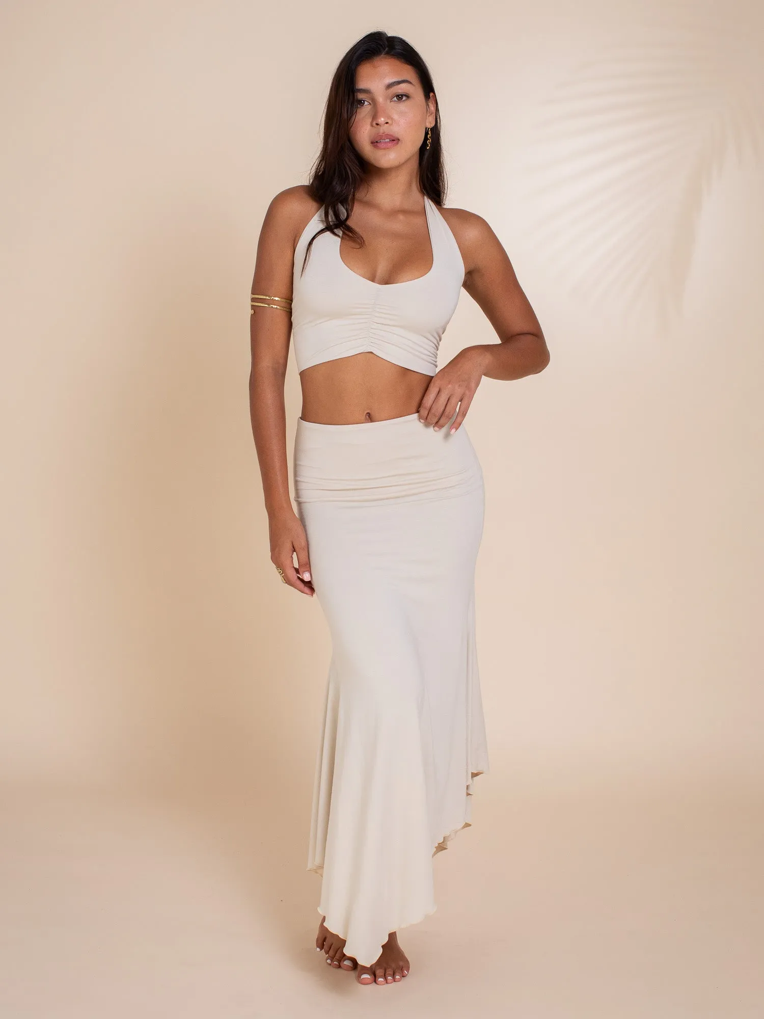 Sophia Reversible Midi Skirt - Sandy Pearl