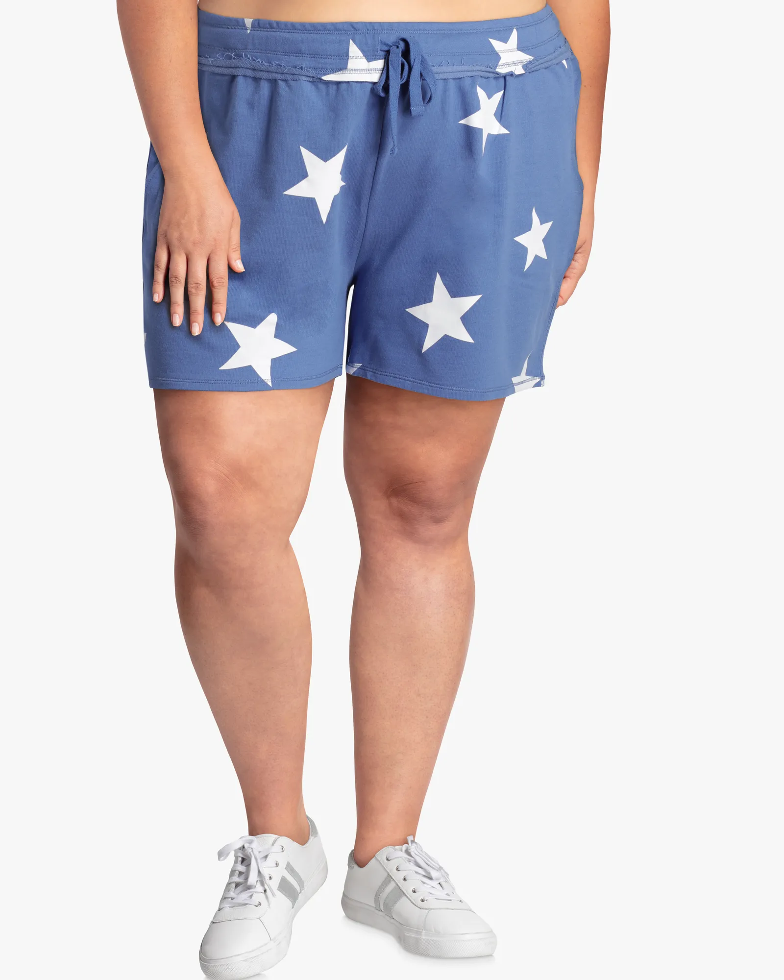 Star-Print Shorts | Azure Blue / White