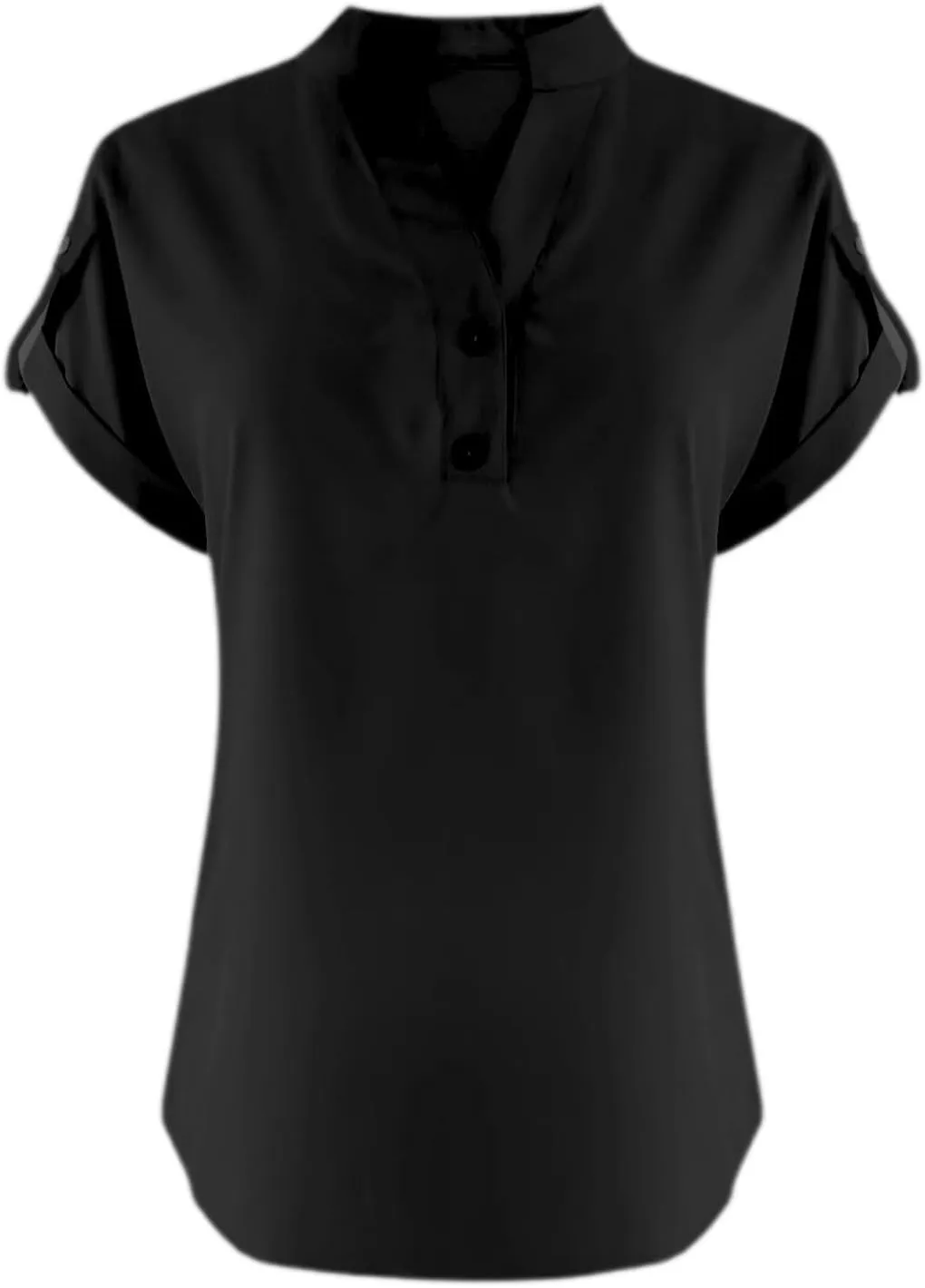Summer Linen Tops for Women Trendy 2025 Dressy Short Sleeve V Neck Button Down Shirts Loose Tunic Shirt Blouses