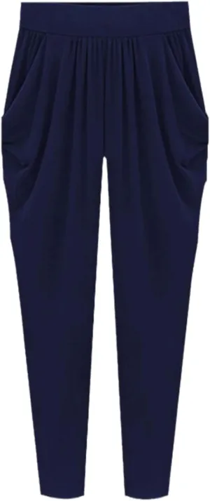 Summer Womens Harem Pants High Waist Loose Straight Ankle-Length Pants Comfortable Casual Capris