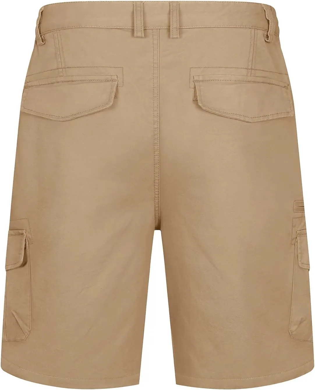 TACVASEN Men's Cargo Short 7 Pockets Comfortable Cotton Elastic Waist Causal Work Shorts