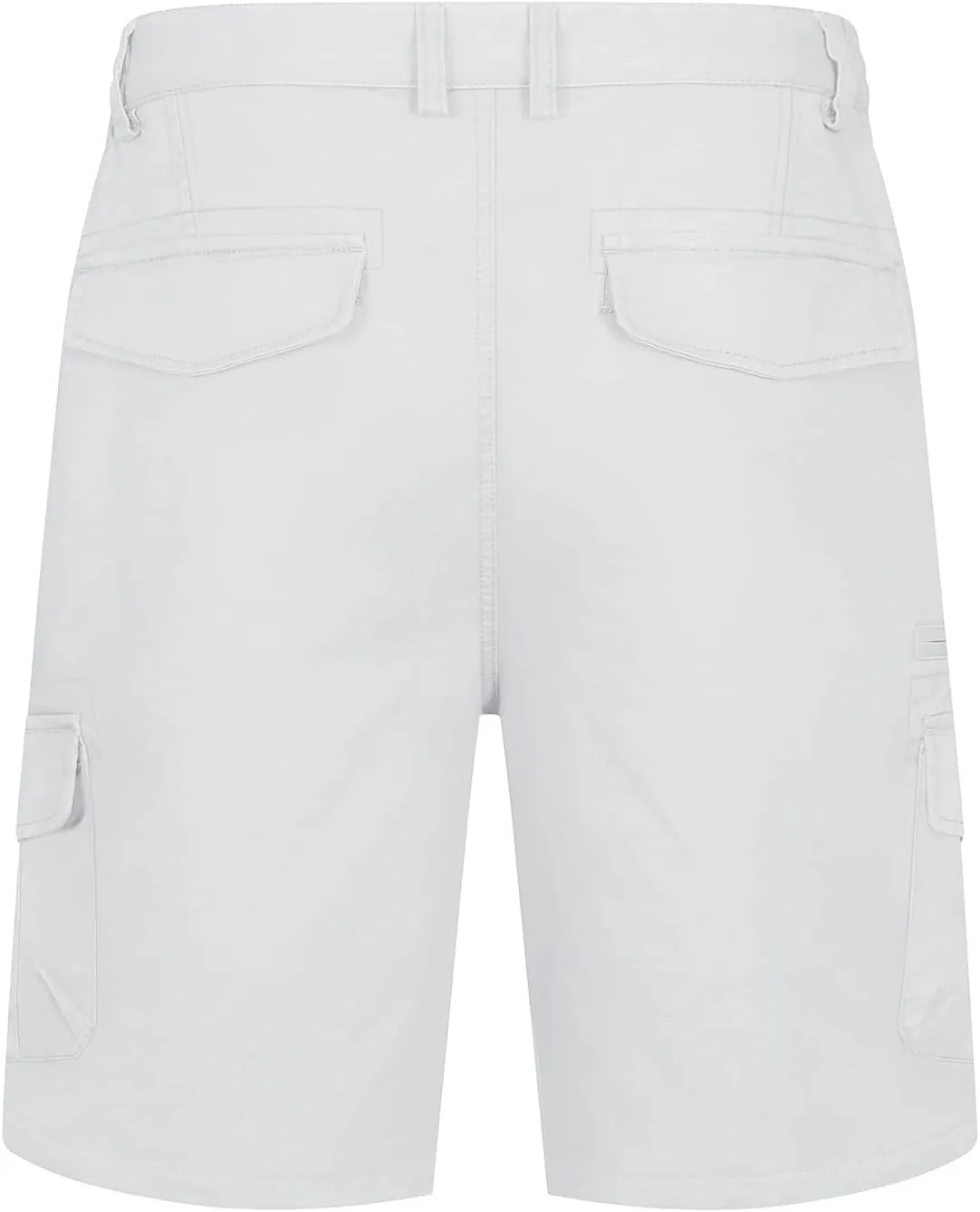 TACVASEN Men's Cargo Short 7 Pockets Comfortable Cotton Elastic Waist Causal Work Shorts