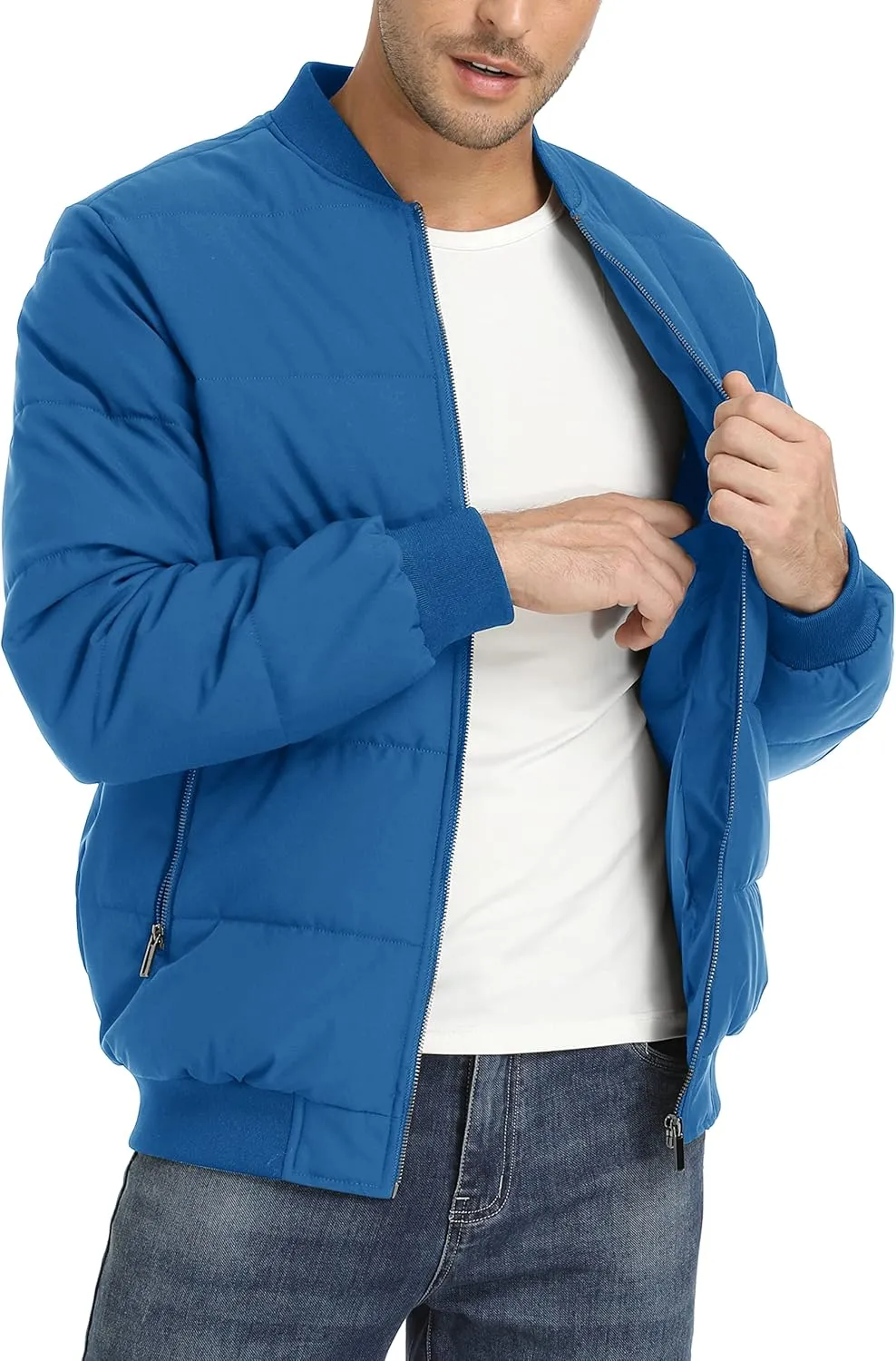 TACVASEN Puffer Jacket Men Quilted Mens Lightweight Jackets Water-Resistant Warm Padded Comfortable for Winter