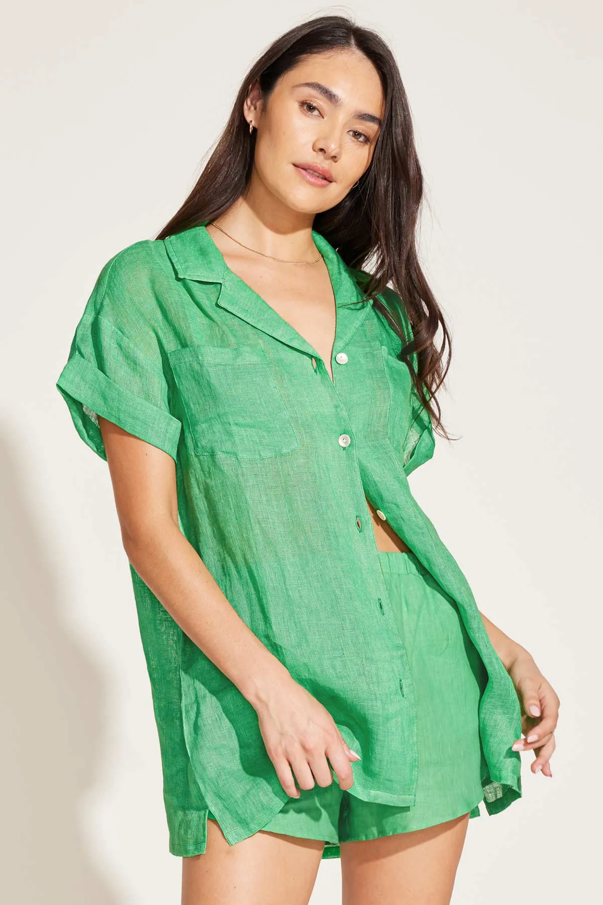 Tallows Linen Short - Spearmint Green EcoLinen