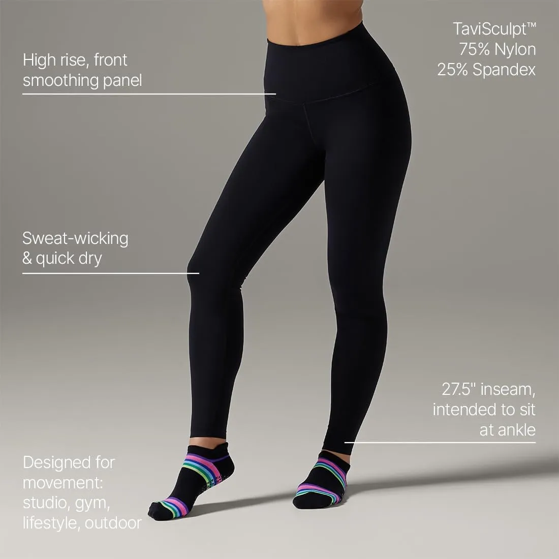 Tavi Womens High Waisted Tight | 27.5-Inch Inseam | Comfortable Leggings with Pockets | Everyday Wear