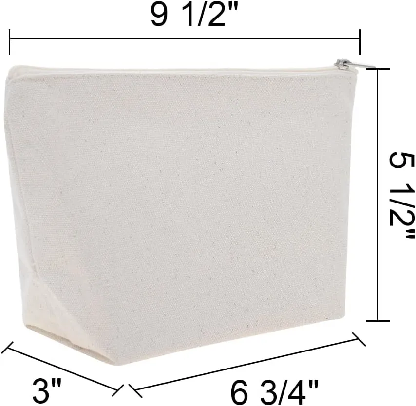 Tees & Tails Bride's Emergency Wedding Day Kit Gusseted Make-Up Bag for Oh Shit Kit (Canvas Bag Only) (Natural) (Wedding Day Kit Natural, 9.5 x 5.5 x 3 Inches)