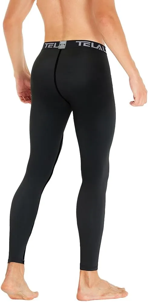 TELALEO 6 or 4 Pack Men's Compression Pants Leggings Sports Tights Performance Athletic Baselayer Workout Running