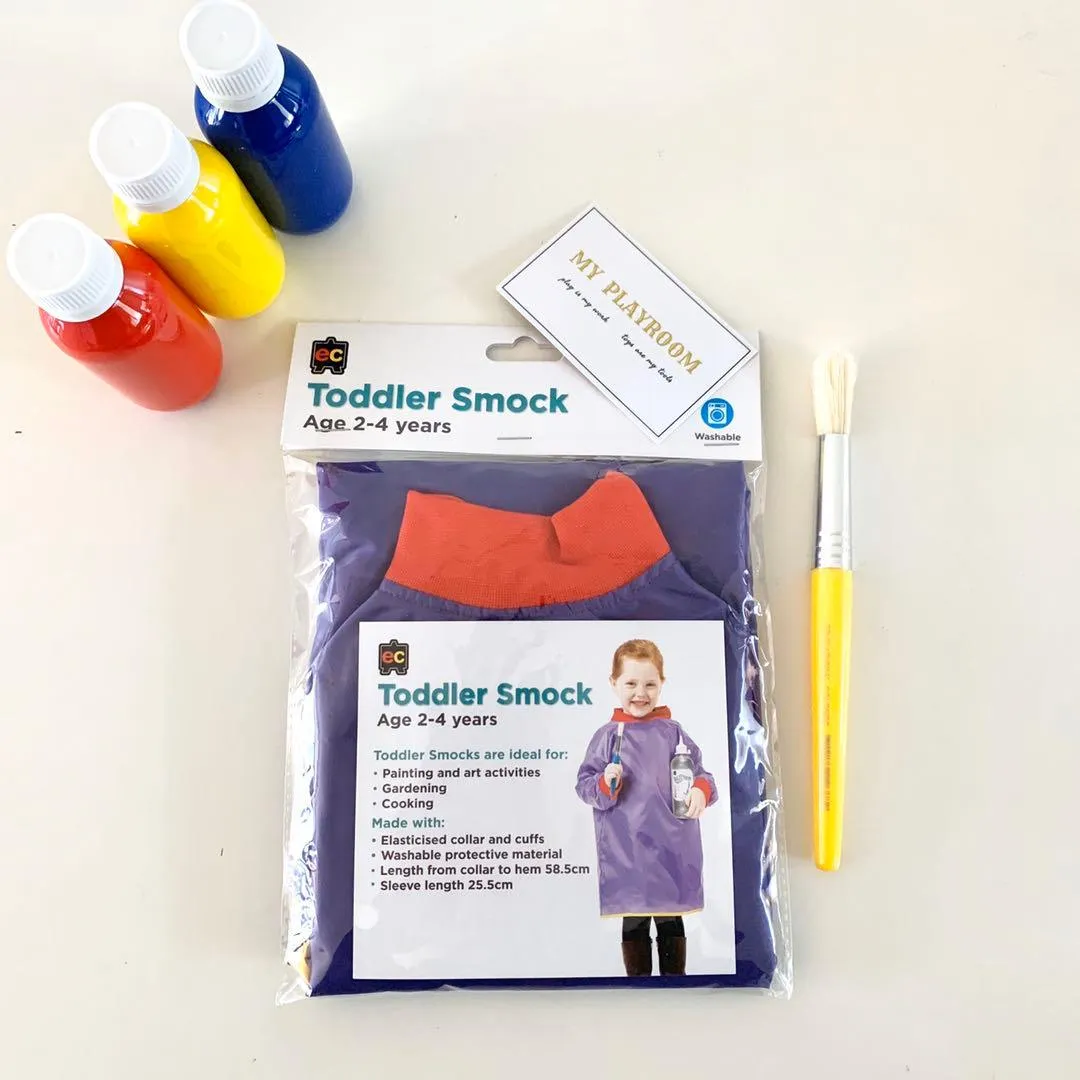 Toddler Smock Green and Blue 58cm Clearance Art and craft for kids Ages 2-4
