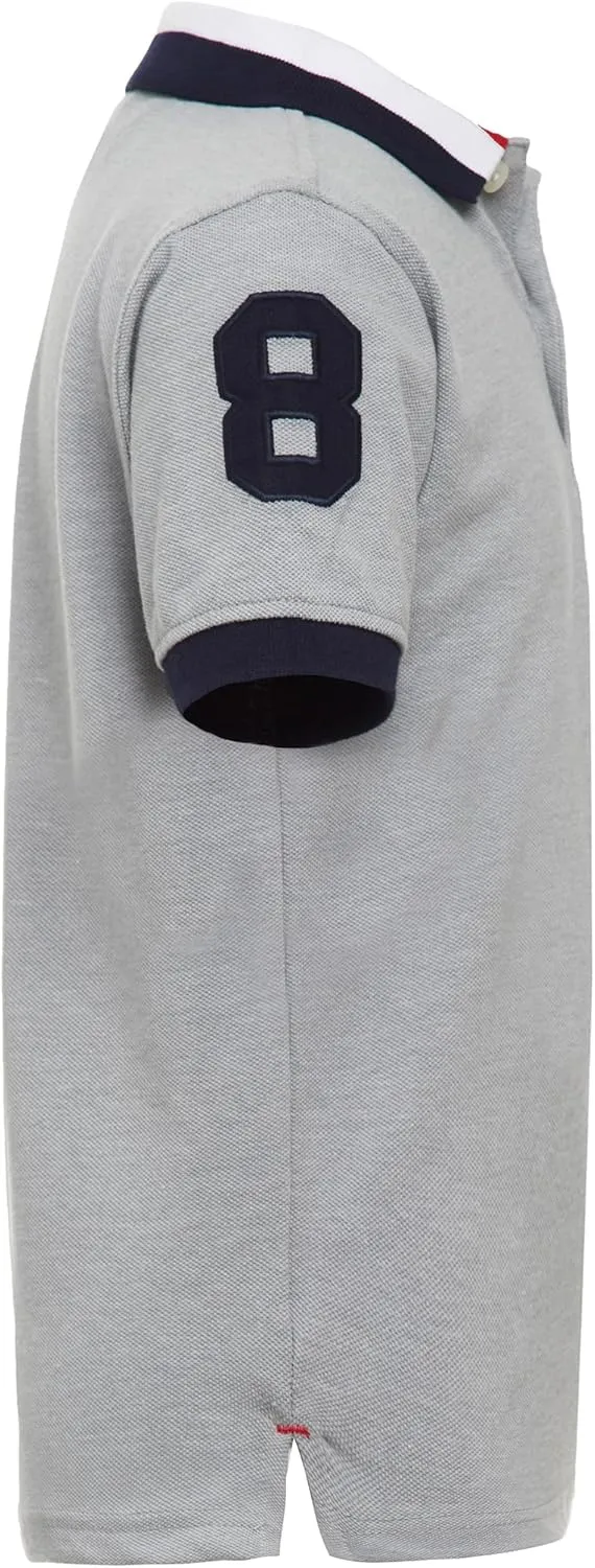 Tommy Hilfiger Boys' Short Sleeve Premium Pique Polo Shirt, Button Closure, Soft & Comfortable