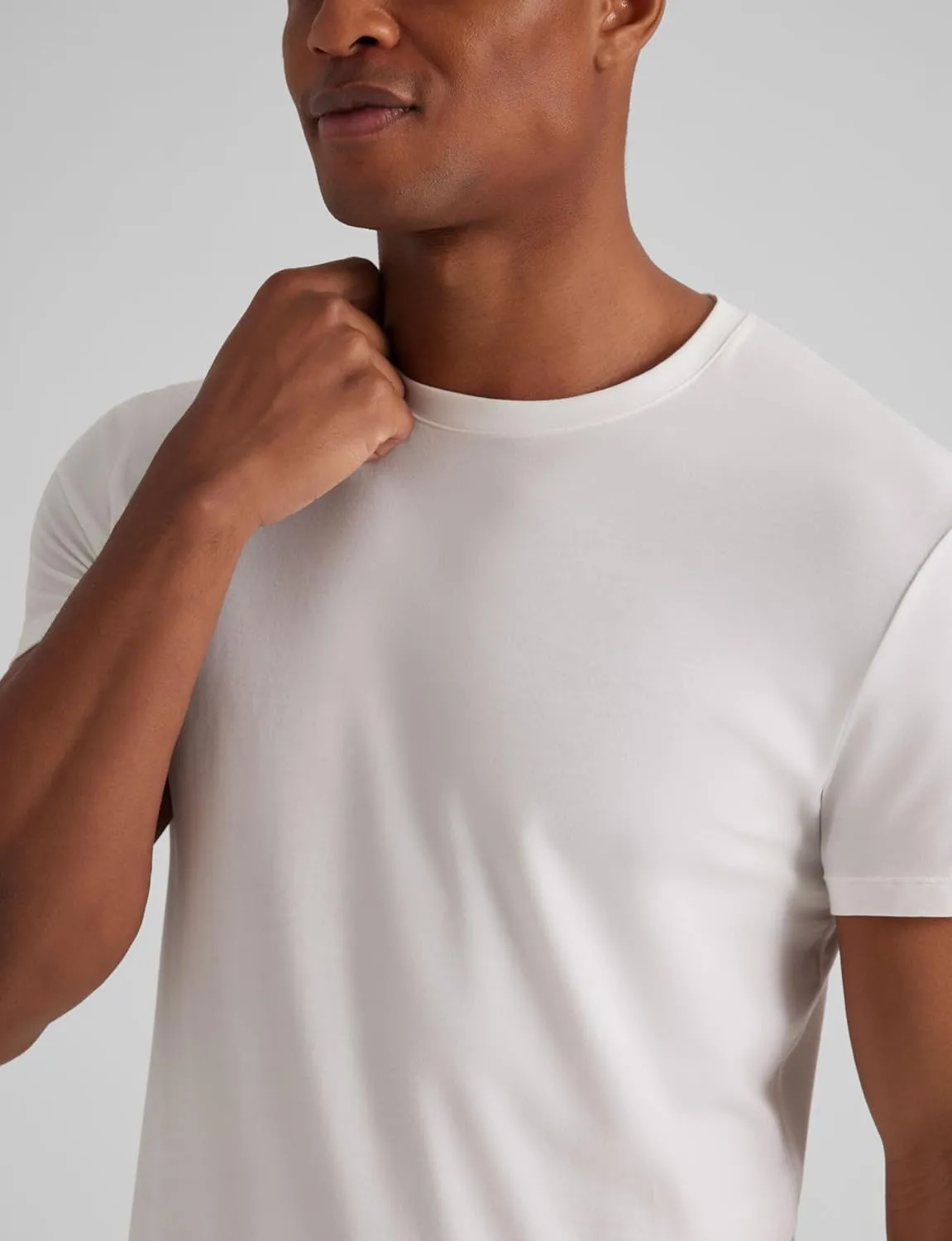 Tommy John Men's Cotton Basics Undershirt - Stay Tuck Design - Soft Slim Fit Comfortable Undershirt