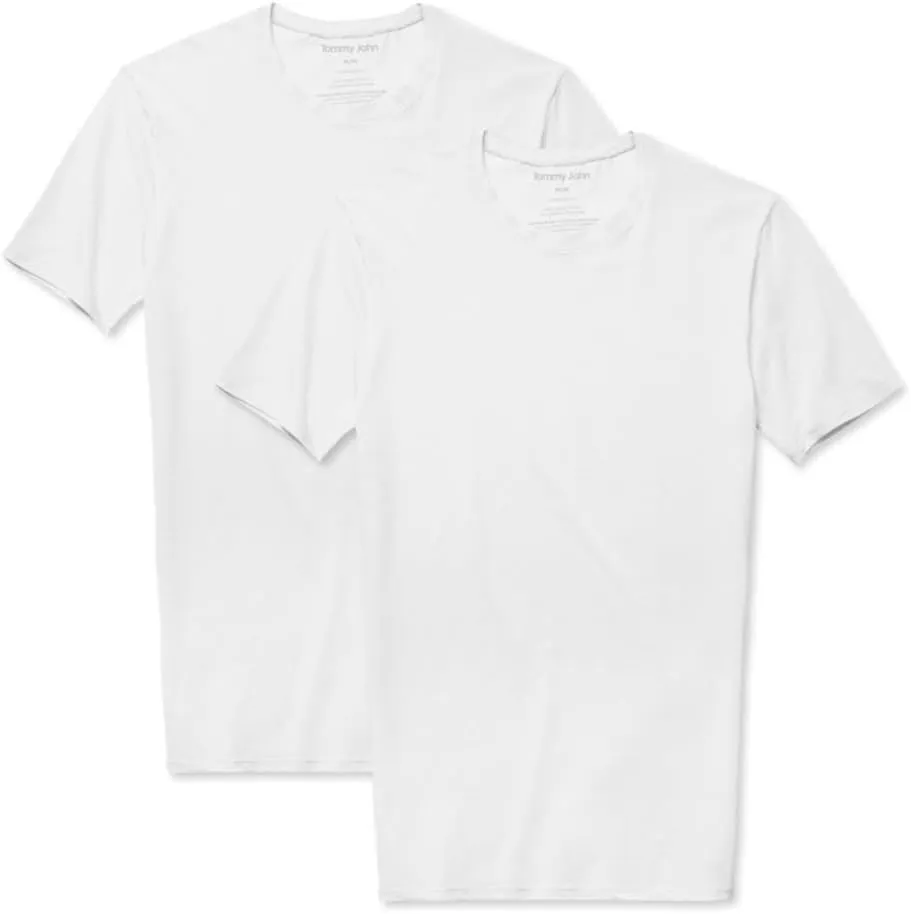 Tommy John Men's Cotton Basics Undershirt - Stay Tuck Design - Soft Slim Fit Comfortable Undershirt