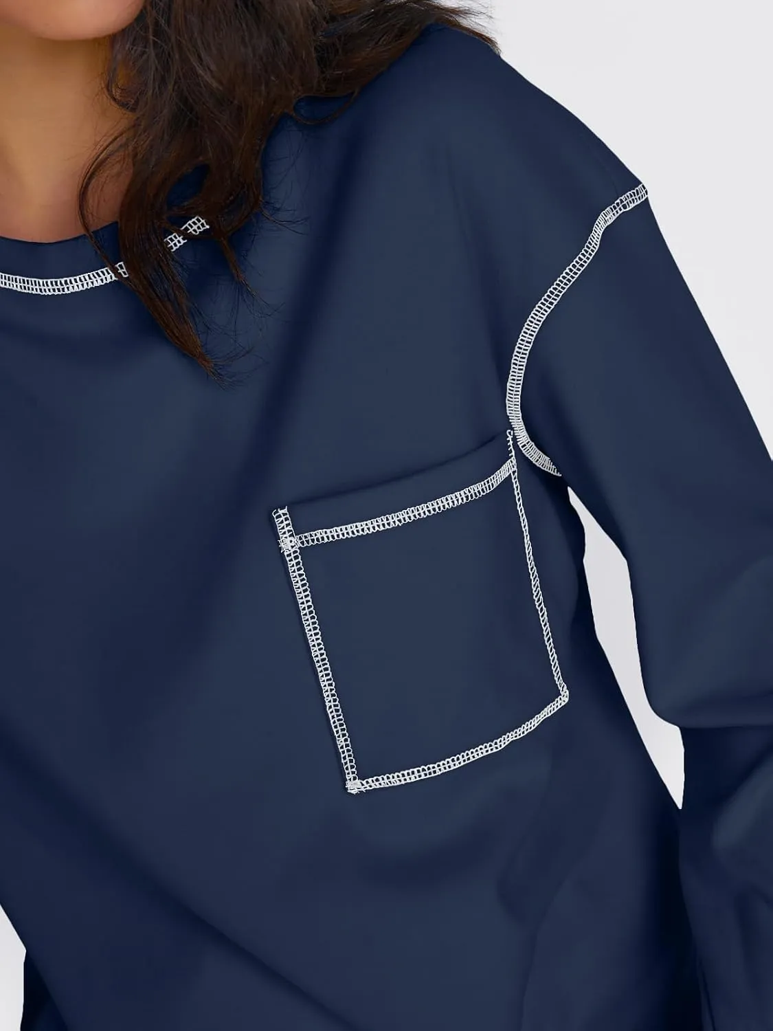 Trendy Queen Womens Crewneck Sweatshirts Long Sleeve Shirts Lightweight Sweaters Fall Tops Fashion Outfits 2025