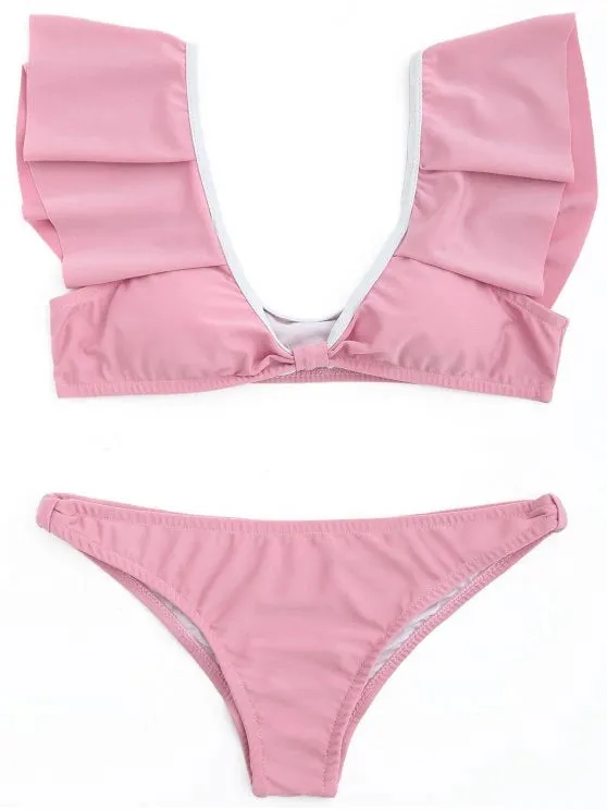 Trendy Ruffle Scoop Bikini Set