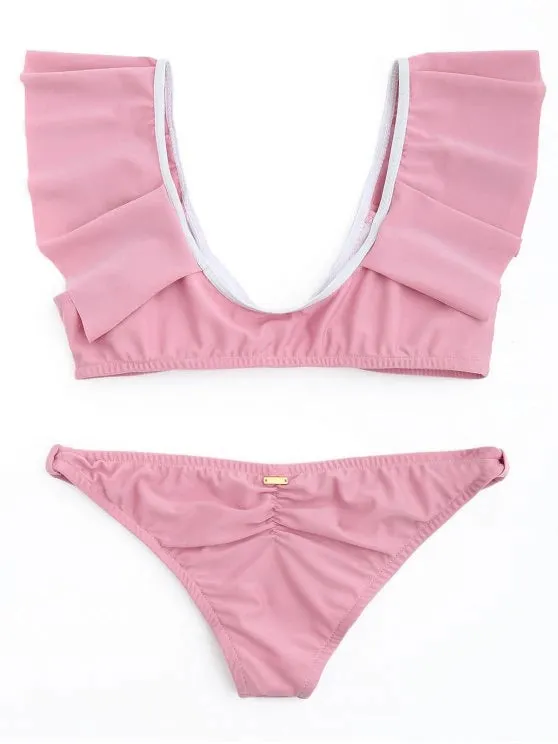 Trendy Ruffle Scoop Bikini Set