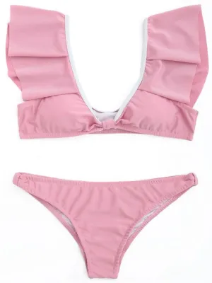 Trendy Ruffle Scoop Bikini Set
