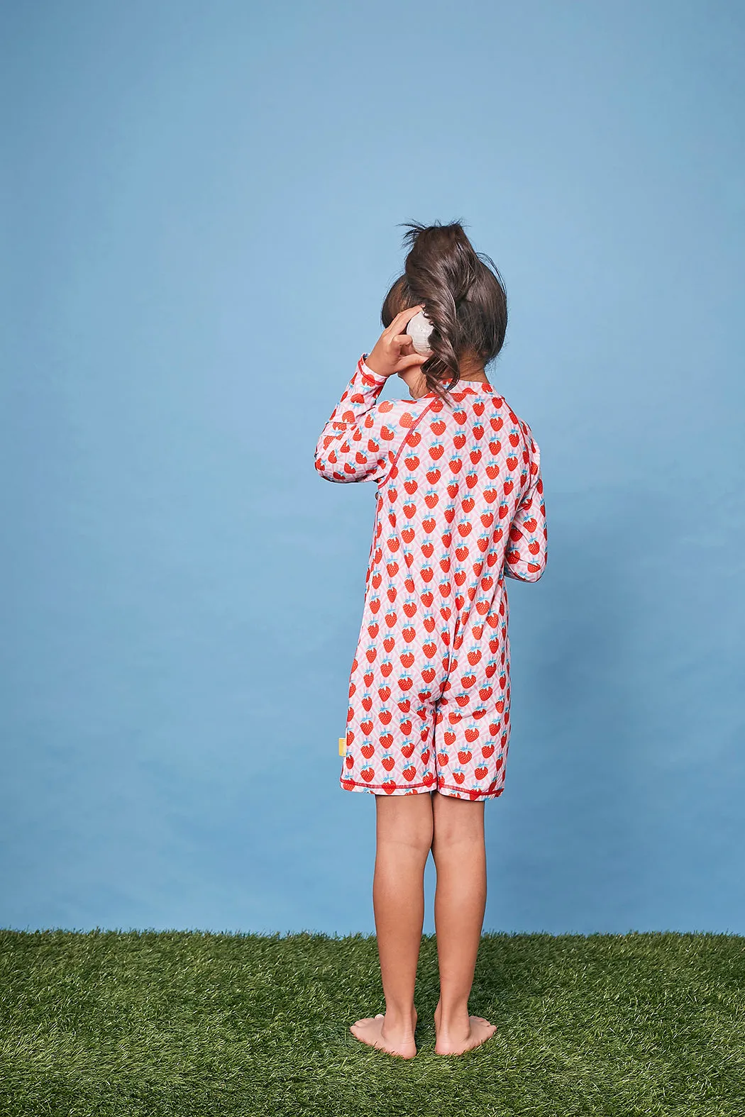 Tyoub Long Sleeve Sunsuit Recycled Strawberry Sundae Kids