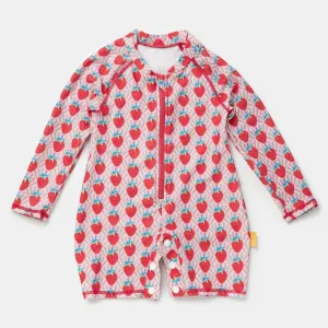 Tyoub Long Sleeve Sunsuit Recycled Strawberry Sundae Kids