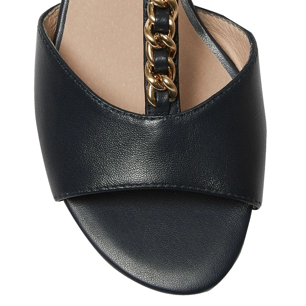 Vince Heel in Navy Leather