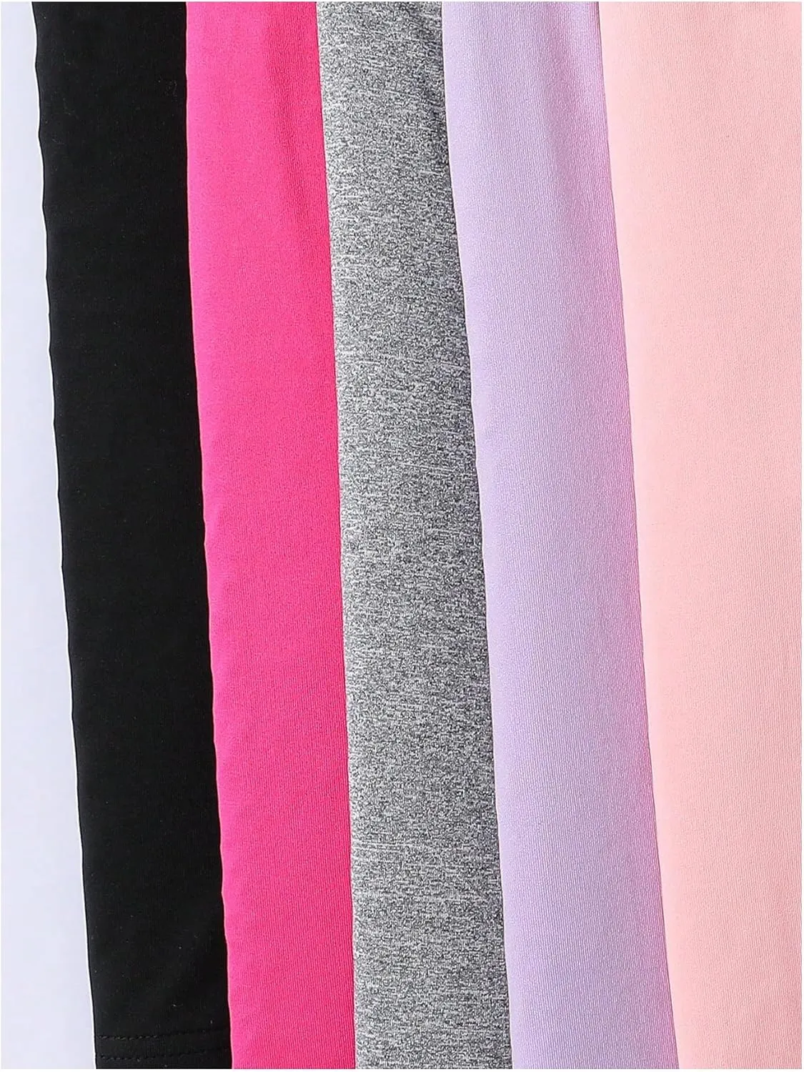 WDIRARA Girl's 5 Pack Elastic Waist Pants Casual Stretch Leggings Comfortable Bottoms Set