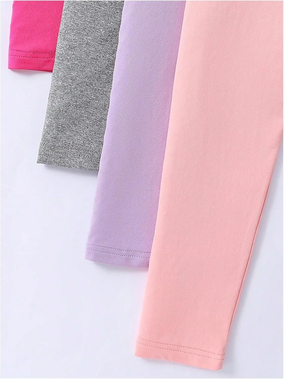 WDIRARA Girl's 5 Pack Elastic Waist Pants Casual Stretch Leggings Comfortable Bottoms Set