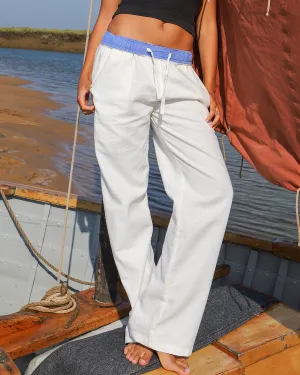 White & Blue Flipin' Linen Trouser