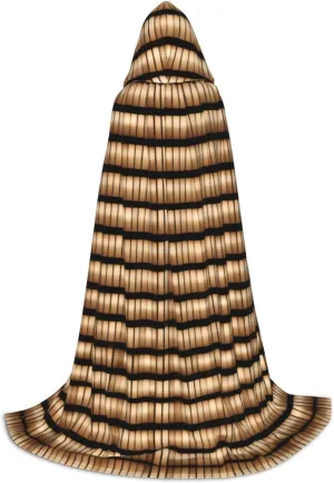 Wicker Woven pattern Hooded Cloak - Ideal for Cosplay, Halloween, Easter - Comfortable Cape Robe for Stage Costumes