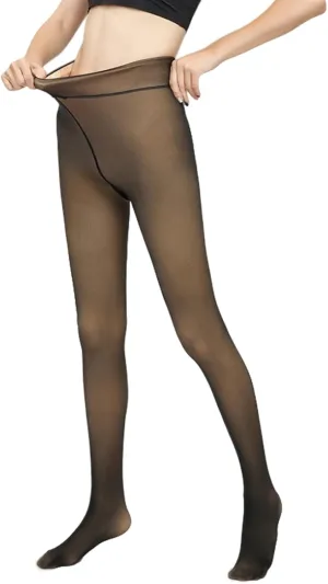 Winter Tights Women Leggings Thermal Pantyhose Fake Translucent Tights Opaque Warm Pantyhose High Waisted Winter Warm Sheer Tight