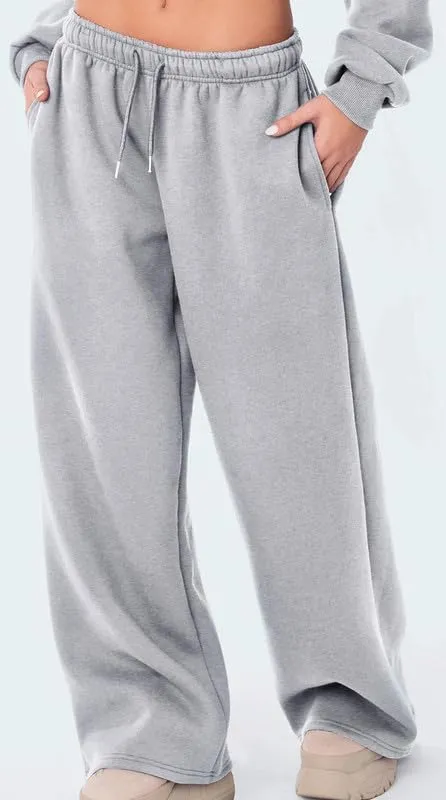 Women Straight Wide Leg Sweatpants High Waist Drawstring Baggy Jogger Pants 2024 Fall Casual Loose Athletic Trouser