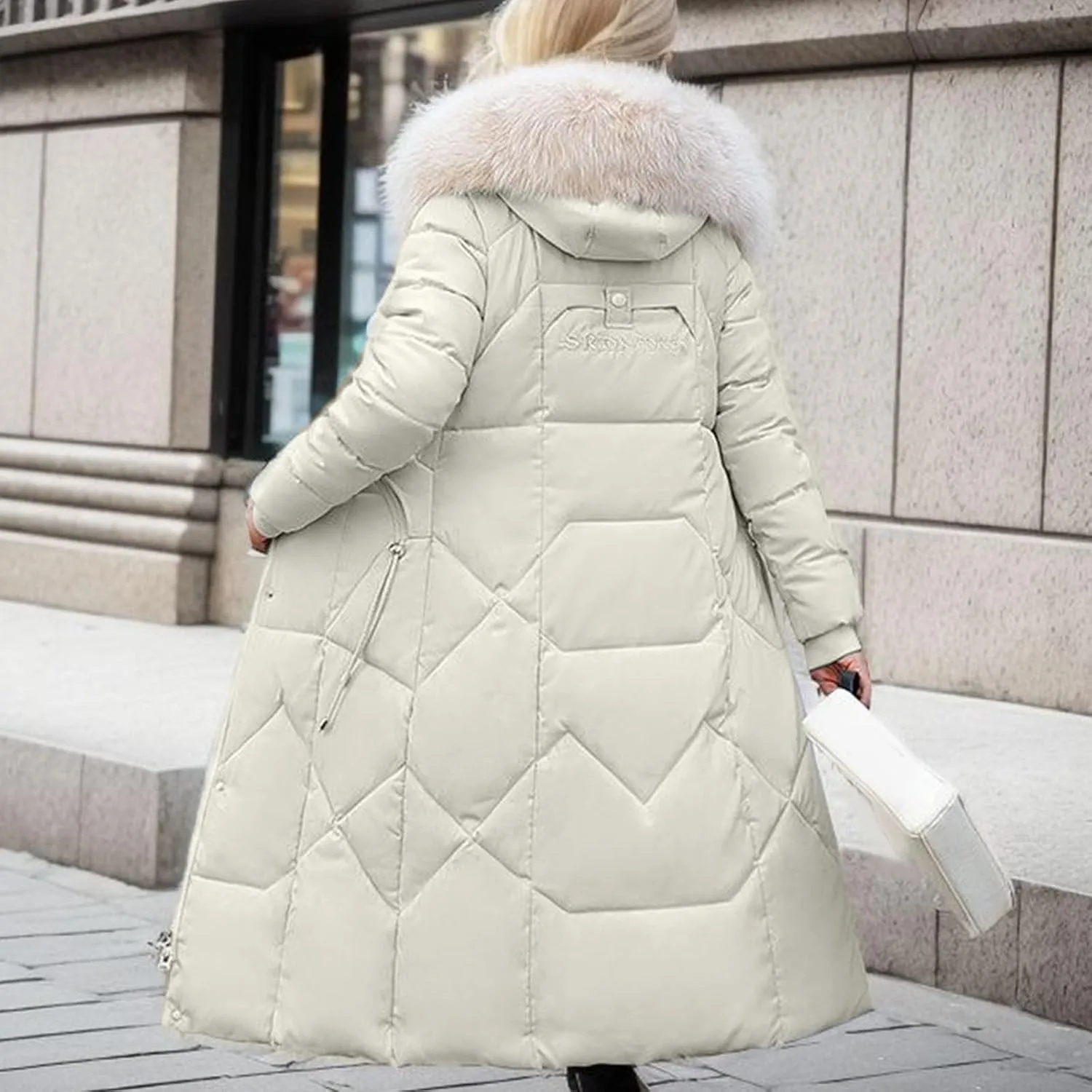 Women Winter Down Puffer Coat Warm Thicken Hooded Long Outwear Down Jacket With Pockets Plus Size Outerwear Jackets