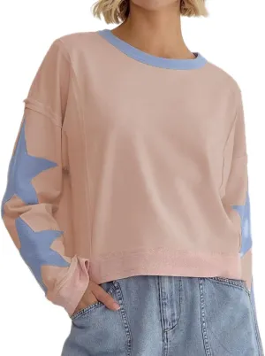 Women Y2k Star Graphic Sweatshirt Oversized Crewneck Long Sleeve Sweater Shirt Aesthetic Vintage Sweatshirt Hoodie