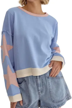 Women Y2k Star Graphic Sweatshirt Oversized Crewneck Long Sleeve Sweater Shirt Aesthetic Vintage Sweatshirt Hoodie
