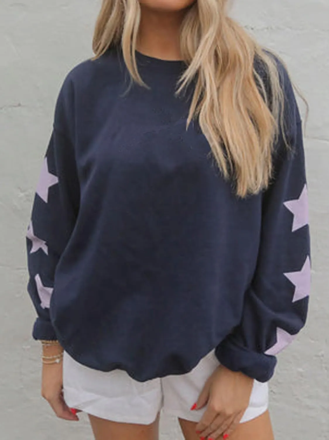 Women Y2k Star Graphic Sweatshirt Oversized Crewneck Long Sleeve Sweater Shirt Aesthetic Vintage Sweatshirt Hoodie
