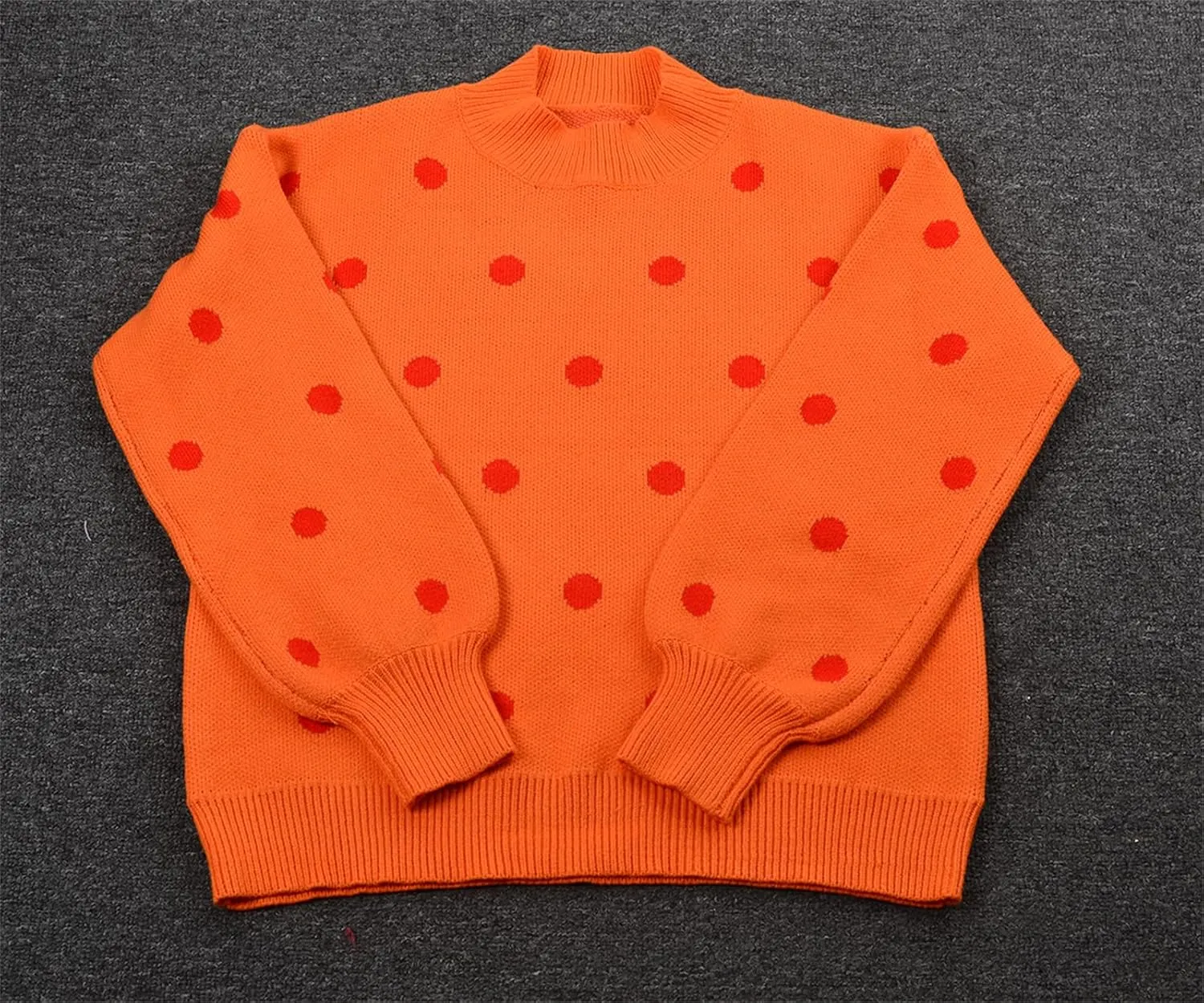 Womens Autumn Winter Sweaters Warm Comfortable Pullovers Casual Fashion Cardigans Ladies Polka Dot Knit Sweater