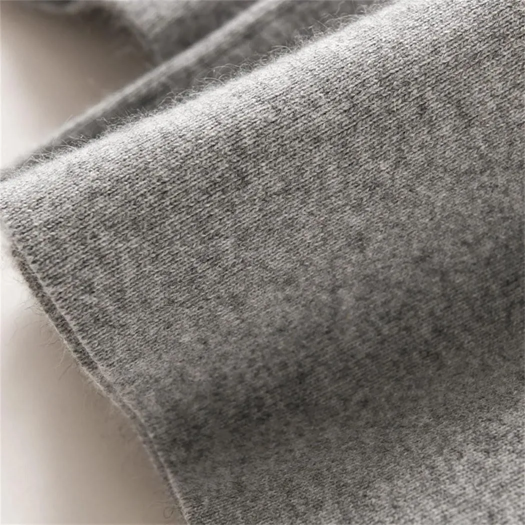 Women's Cashmere Wide Leg Pants Winter Basic Soft Warm Casual Trousers 100% Merino Wool Knitwear Pants