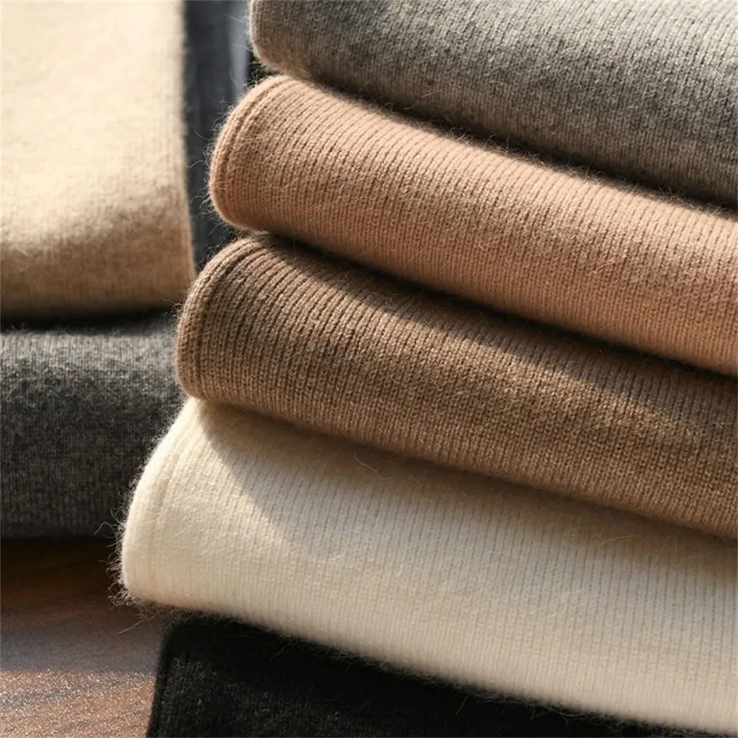Women's Cashmere Wide Leg Pants Winter Basic Soft Warm Casual Trousers 100% Merino Wool Knitwear Pants