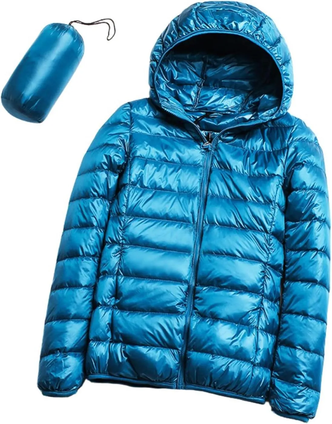 Women's Hooded Down Jacket Lightweight Puffer Packable Casual Coat Outwear