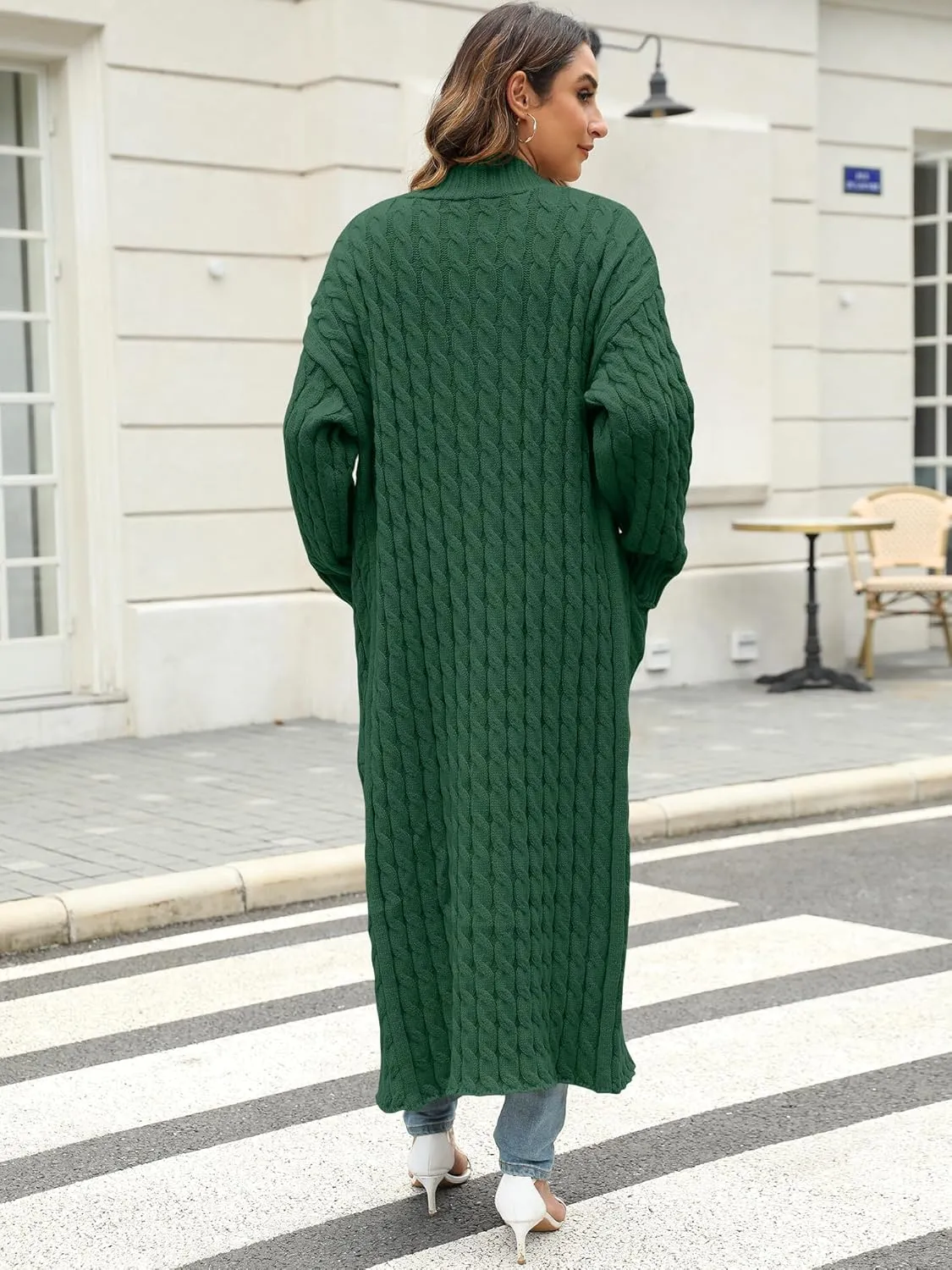 Womens Long Cardigan Sweater Open Front Long Sleeve Chunky Cable Knit Duster Outerwear Maxi 2024 Fall Jacket Coats