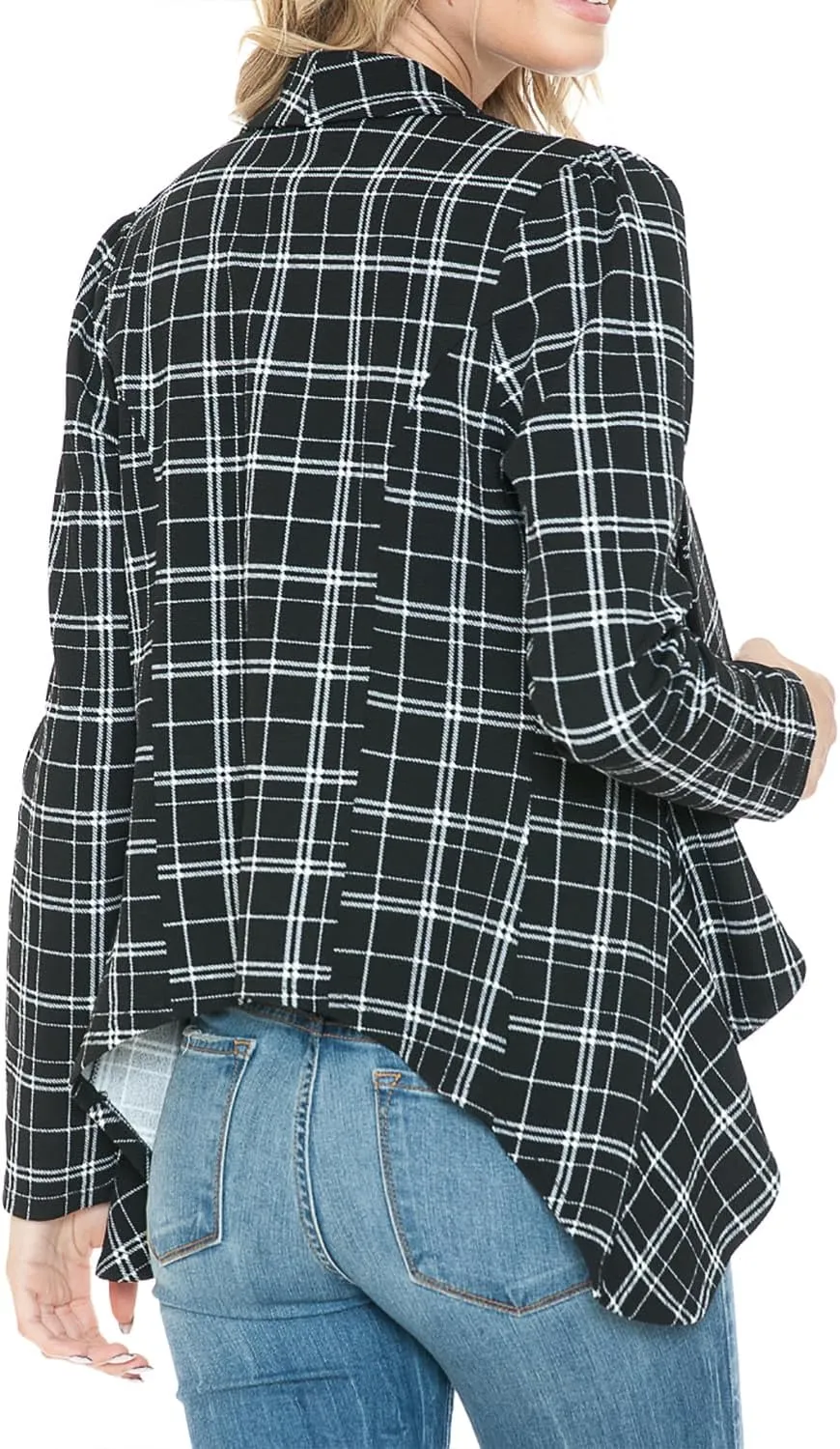 Women's Long Sleeve Classic Draped Open Front Lightweight Blazer(S-3XL)