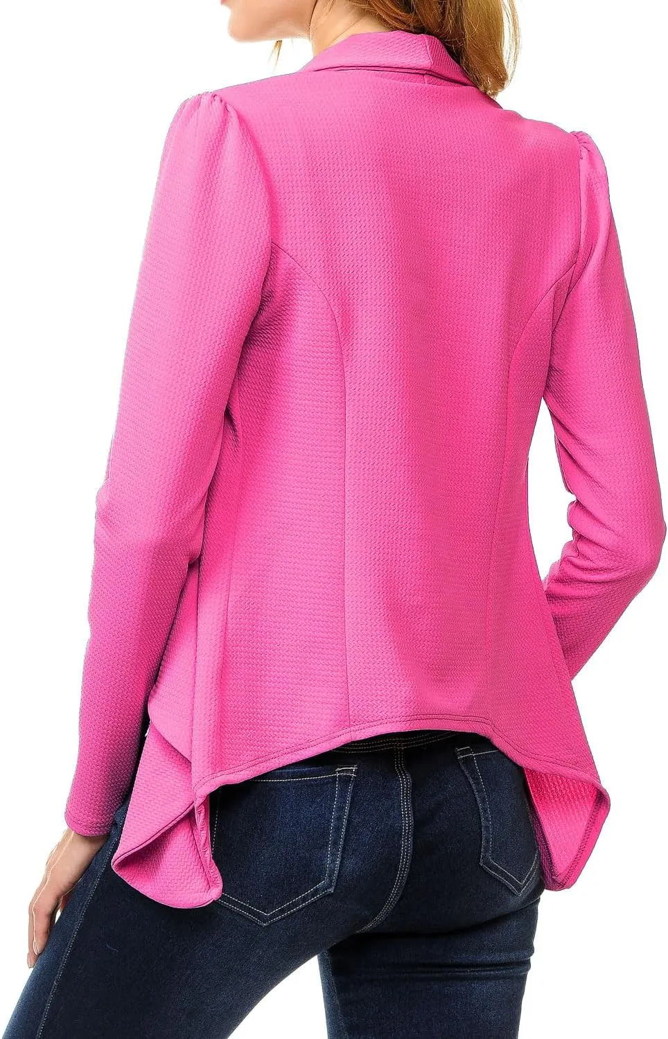 Women's Long Sleeve Classic Draped Open Front Lightweight Blazer(S-3XL)