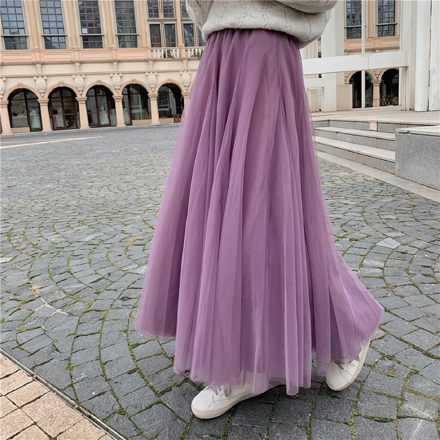 Women's Pleated Skirt, Spring and Summer High-Waisted Models, Adjustable Elastic Band, Breathable and Comfortable