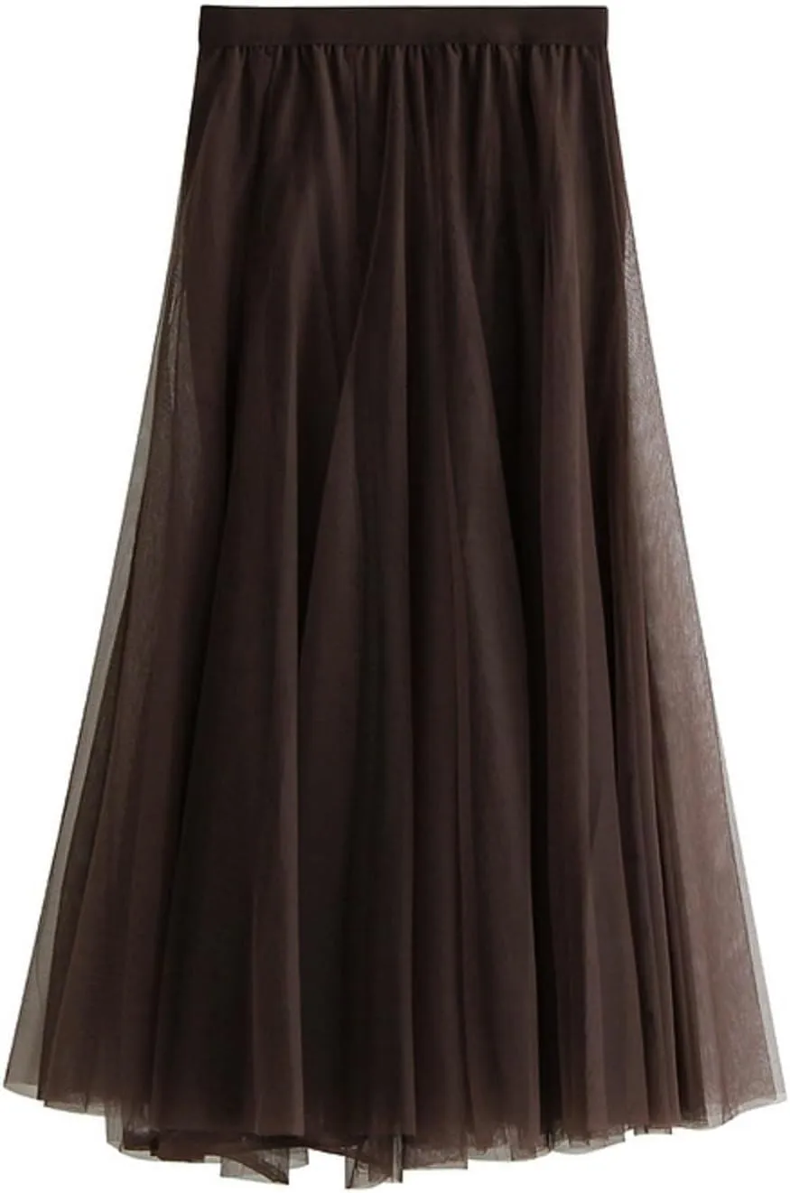 Women's Pleated Skirt, Spring and Summer High-Waisted Models, Adjustable Elastic Band, Breathable and Comfortable