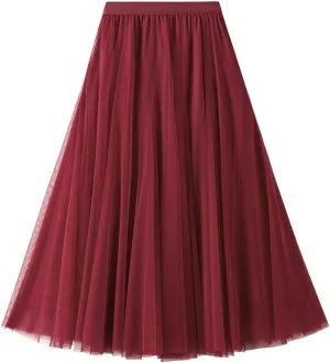 Women's Pleated Skirt, Spring and Summer High-Waisted Models, Adjustable Elastic Band, Breathable and Comfortable