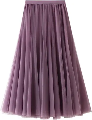 Women's Pleated Skirt, Spring and Summer High-Waisted Models, Adjustable Elastic Band, Breathable and Comfortable