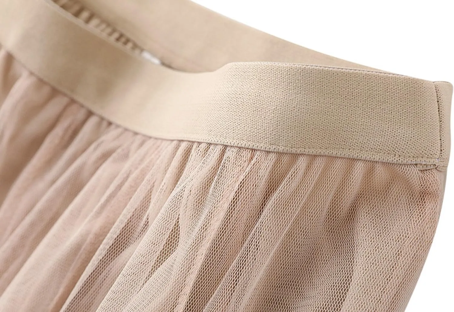 Women's Pleated Skirt, Spring and Summer High-Waisted Models, Adjustable Elastic Band, Breathable and Comfortable