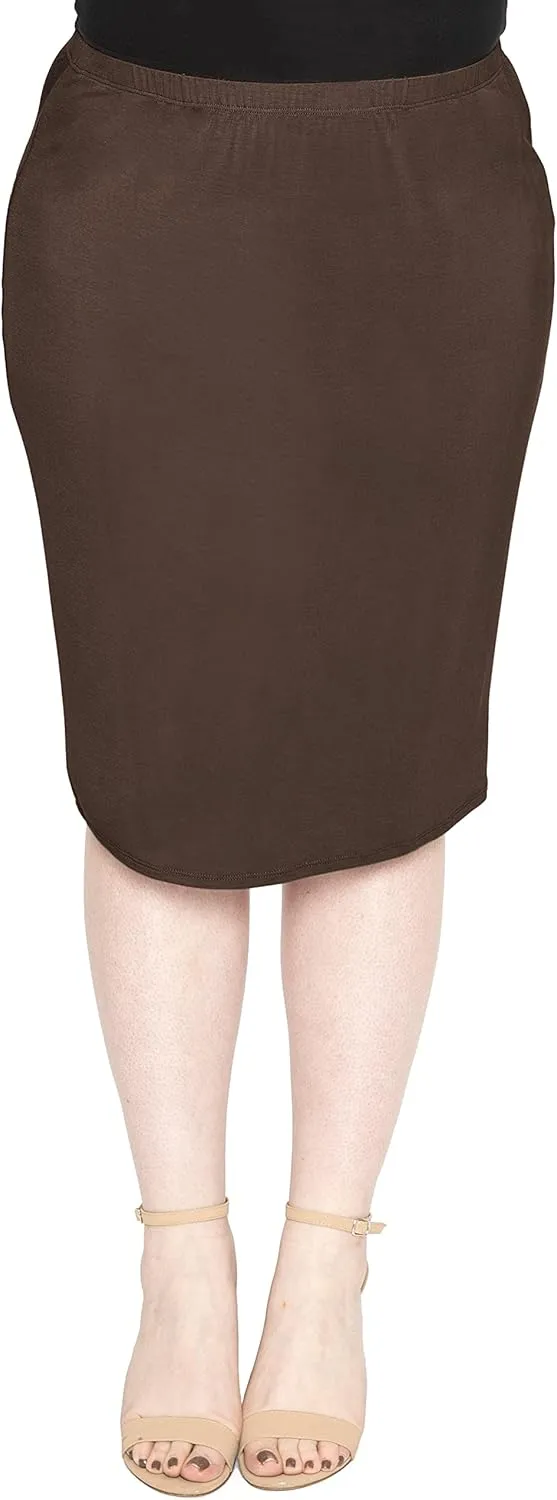 Women's Plus Size Soft Stretch MIDI Skirt | Comfortable for Women | X-Large - 6X