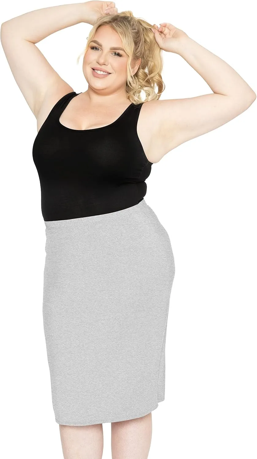 Women's Plus Size Soft Stretch MIDI Skirt | Comfortable for Women | X-Large - 6X